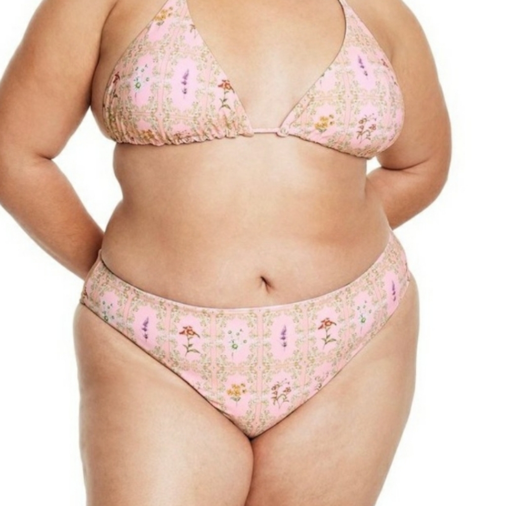 Agua Bendita x Target Dainty reversible floral/stripe bikini bottoms